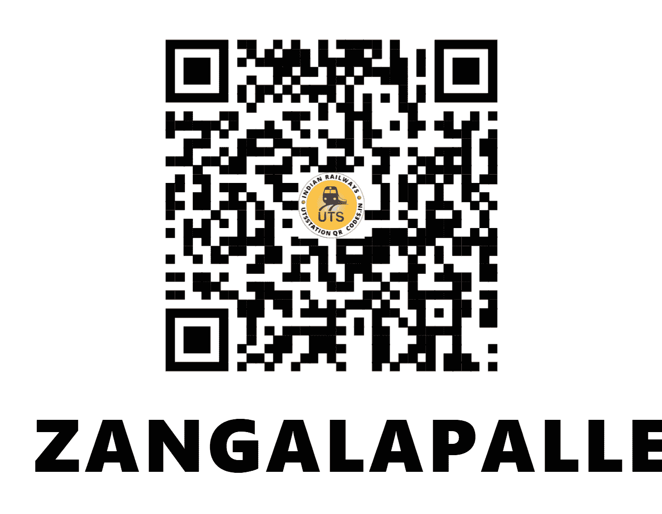 UTS QR Code for ZANGALAPALLE - ZPL (SC - ANDHRA PRADESH)